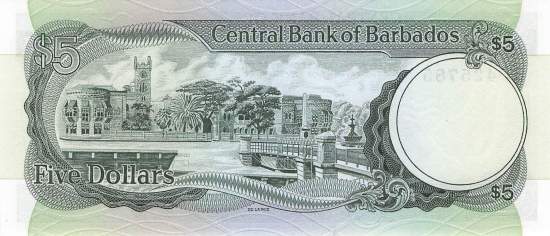 Barbados 5 Dollar p32 1975